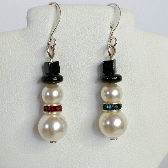 Swarovski Snowman ☃️ earrings - Picture 1 of 4